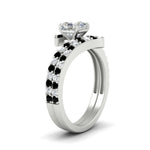 Load image into Gallery viewer, asscher-cut-diamond-wedding-ring-set-with-black-diamond-in-FDENS3007ASGBLACK-NL-WG

