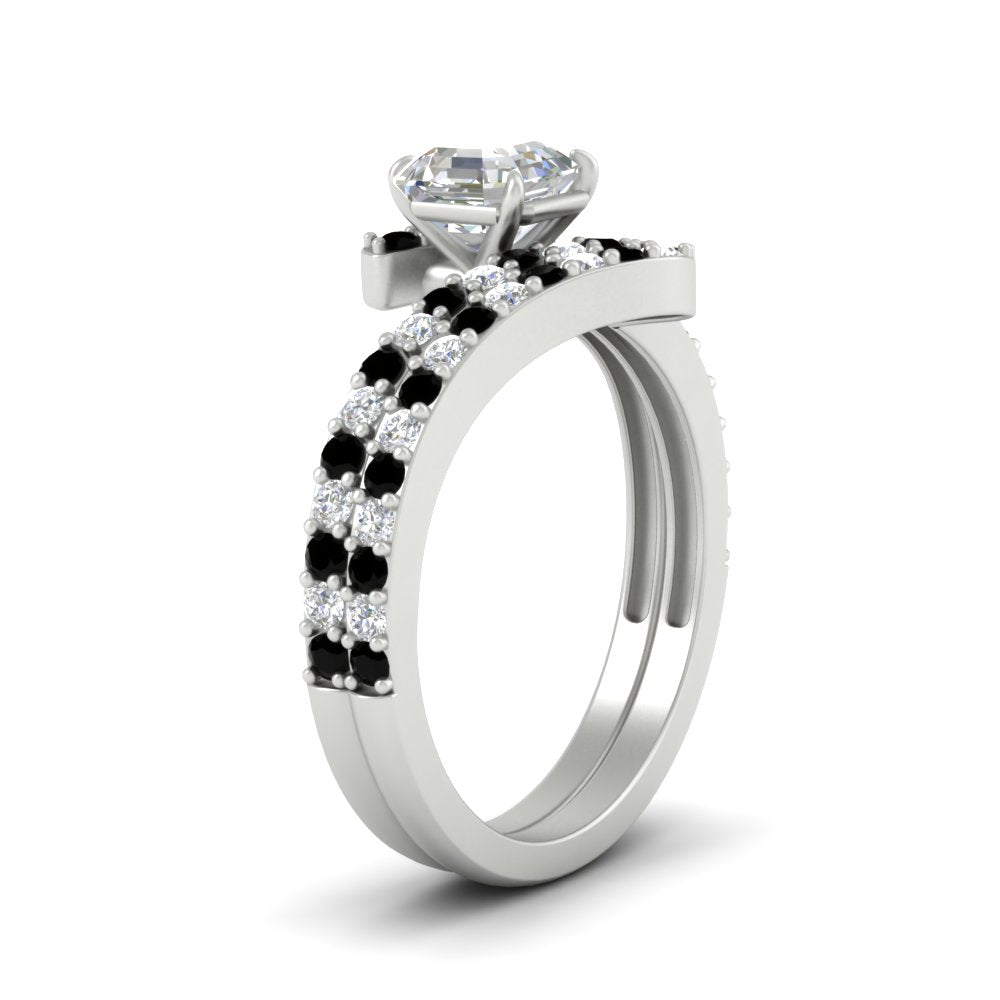 asscher-cut-diamond-wedding-ring-set-with-black-diamond-in-FDENS3007ASGBLACK-NL-WG