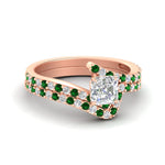 Load image into Gallery viewer, asscher-cut-diamond-wedding-ring-set-with-emerald-in-FDENS3007ASGEMGR-NL-RG
