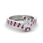 Load image into Gallery viewer, asscher-cut-diamond-wedding-ring-set-with-pink-sapphire-in-FDENS3007ASGSADRPI-NL-WG
