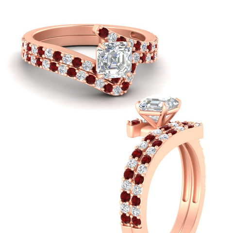asscher-cut-diamond-wedding-ring-set-with-ruby-in-FDENS3007ASGRUDR-NL-RG