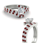 Load image into Gallery viewer, asscher-cut-diamond-wedding-ring-set-with-ruby-in-FDENS3007ASGRUDR-NL-WG
