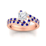 Load image into Gallery viewer, asscher-cut-diamond-wedding-ring-set-with-sapphire-in-FDENS3007ASGSABL-NL-RG
