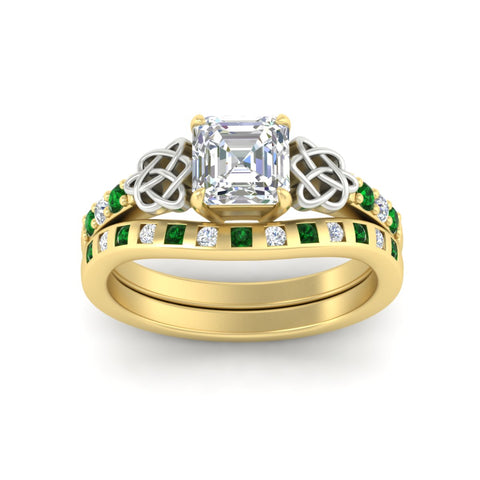 asscher-cut-emerald-celtic-two-tone-bridal-matching-set-in-yellow-gold-fdens2255asgemgrangle5-nl-yg-ws4.jpg
