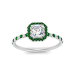 Load image into Gallery viewer, asscher-cut-emerald-halo-petite-engagement-ring-in-white-gold-FD8523ASRGEMGRANGLE3-NL-WG
