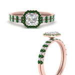 Load image into Gallery viewer, asscher-cut-emerald-halo-wedding-ring-set-in-rose-gold-FD8523ASGEMGR-NL-RG
