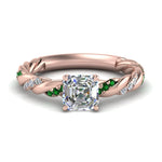 Load image into Gallery viewer, Twisted Vine Asscher Diamond Ring
