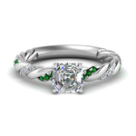 Load image into Gallery viewer, Twisted Vine Asscher Diamond Ring
