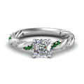 Thumbnail 45 - Twisted Vine Asscher Diamond Ring
