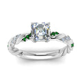 Thumbnail 46 - Twisted Vine Asscher Diamond Ring