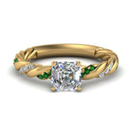 Load image into Gallery viewer, Twisted Vine Asscher Diamond Ring
