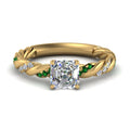 Thumbnail 72 - Twisted Vine Asscher Diamond Ring