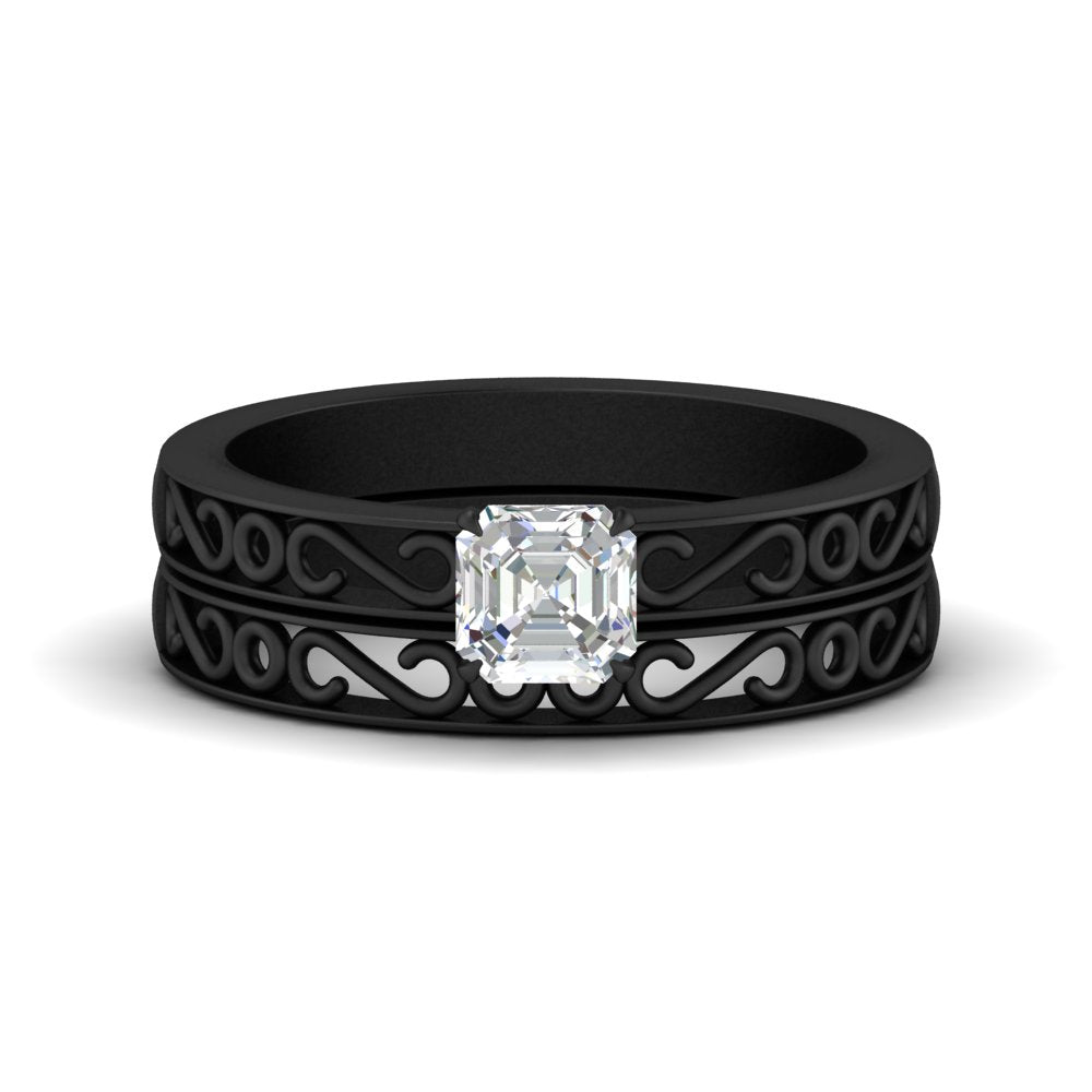 asscher-cut-filigree-single-stone-diamond-wedding-ring-set-in-black-gold-FDENS3289AS-NL-BG.jpg?v=1763371202