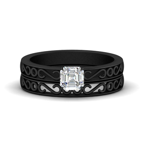 asscher-cut-filigree-single-stone-diamond-wedding-ring-set-in-black-gold-FDENS3289AS-NL-BG.jpg?v=1763371202