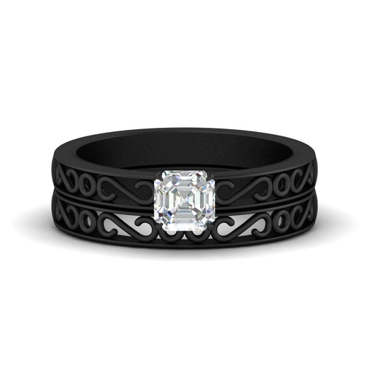 asscher-cut-filigree-single-stone-diamond-wedding-ring-set-in-black-gold-FDENS3289AS-NL-BG.jpg?v=1763371202