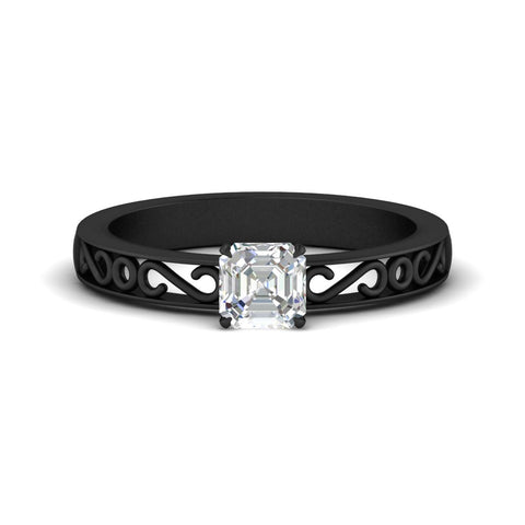 asscher-cut-filigree-single-stone-engagement-ring-in-black-gold-FDENS3289ASR-NL-BG.jpg?v=1763370575