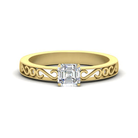 Filigree Single Stone Solitaire Ring