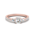 Thumbnail 1 - Delicate Antique Pave Asscher Cut Diamond Ring