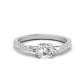 Thumbnail 37 - Delicate Antique Pave Asscher Cut Diamond Ring