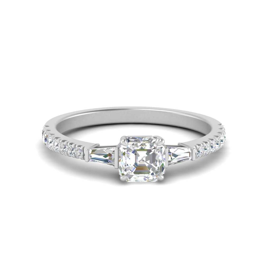 Delicate Antique Pave Asscher Engagement Ring
