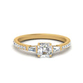 Thumbnail 73 - Delicate Antique Pave Asscher Cut Diamond Ring