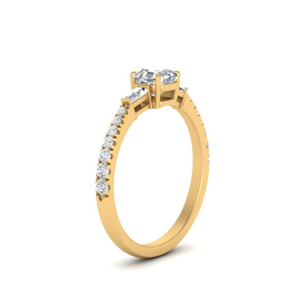 Delicate Antique Pave Asscher Engagement Ring