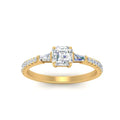 Thumbnail 75 - Delicate Antique Pave Asscher Cut Diamond Ring