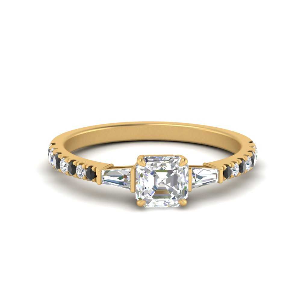 Delicate Antique Pave Asscher Cut Diamond Ring
