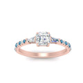 Thumbnail 31 - Delicate Antique Pave Asscher Cut Diamond Ring