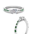 Thumbnail 54 - Delicate Antique Pave Asscher Cut Diamond Ring