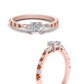 Thumbnail 14 - Delicate Antique Pave Asscher Cut Diamond Ring