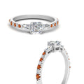Thumbnail 50 - Delicate Antique Pave Asscher Cut Diamond Ring