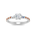 Thumbnail 51 - Delicate Antique Pave Asscher Cut Diamond Ring