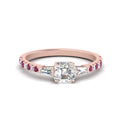 Thumbnail 9 - Delicate Antique Pave Asscher Cut Diamond Ring