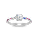 Thumbnail 47 - Delicate Antique Pave Asscher Cut Diamond Ring