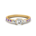 Thumbnail 105 - Delicate Antique Pave Asscher Cut Diamond Ring