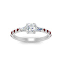 Thumbnail 59 - Delicate Antique Pave Asscher Cut Diamond Ring