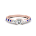 Thumbnail 5 - Delicate Antique Pave Asscher Cut Diamond Ring