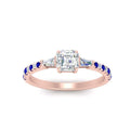 Thumbnail 7 - Delicate Antique Pave Asscher Cut Diamond Ring