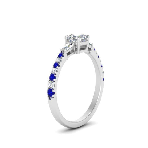 Delicate Antique Pave Asscher Cut Diamond Ring
