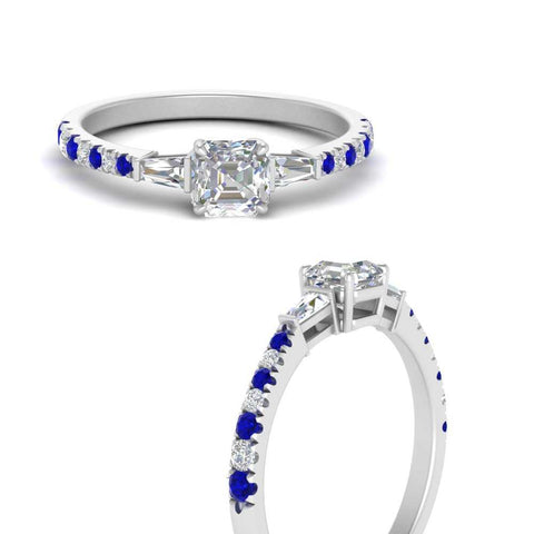 Delicate Antique Pave Asscher Cut Diamond Ring