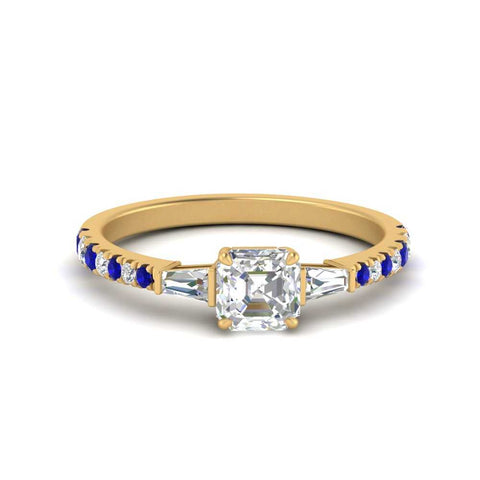 Delicate Antique Pave Asscher Engagement Ring