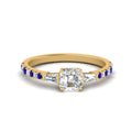 Thumbnail 77 - Delicate Antique Pave Asscher Cut Diamond Ring