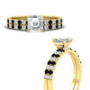Load image into Gallery viewer, asscher-cut-french-pave-black-diamond-wedding-ring-set-in-yellow-gold-FD11408ASGBLACKANGLE3-NL-YG.jpg?v=1763457798
