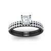 Load image into Gallery viewer, Asscher Cut French Pave Bridal Set