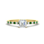 Load image into Gallery viewer, asscher-cut-french-pave-emerald-engagement-ring-in-yellow-gold-FD11408ASRGEMGR-NL-YG_f3dff489-bfa8-4375-bccd-a85de78a401c?v=1762849706
