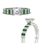 Load image into Gallery viewer, asscher-cut-french-pave-emerald-wedding-ring-set-in-white-gold-FD11408ASGEMGRANGLE3-NL-WG.jpg?v=1763457798
