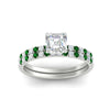 Load image into Gallery viewer, asscher-cut-french-pave-emerald-wedding-ring-set-in-white-gold-FD11408ASGEMGRANGLE5-NL-WG.jpg?v=1763457798