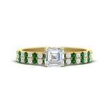 Load image into Gallery viewer, asscher-cut-french-pave-emerald-wedding-ring-set-in-yellow-gold-FD11408ASGEMGR-NL-YG.jpg?v=1763457798
