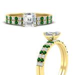 Load image into Gallery viewer, asscher-cut-french-pave-emerald-wedding-ring-set-in-yellow-gold-FD11408ASGEMGRANGLE3-NL-YG.jpg?v=1763457798
